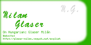 milan glaser business card