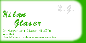 milan glaser business card